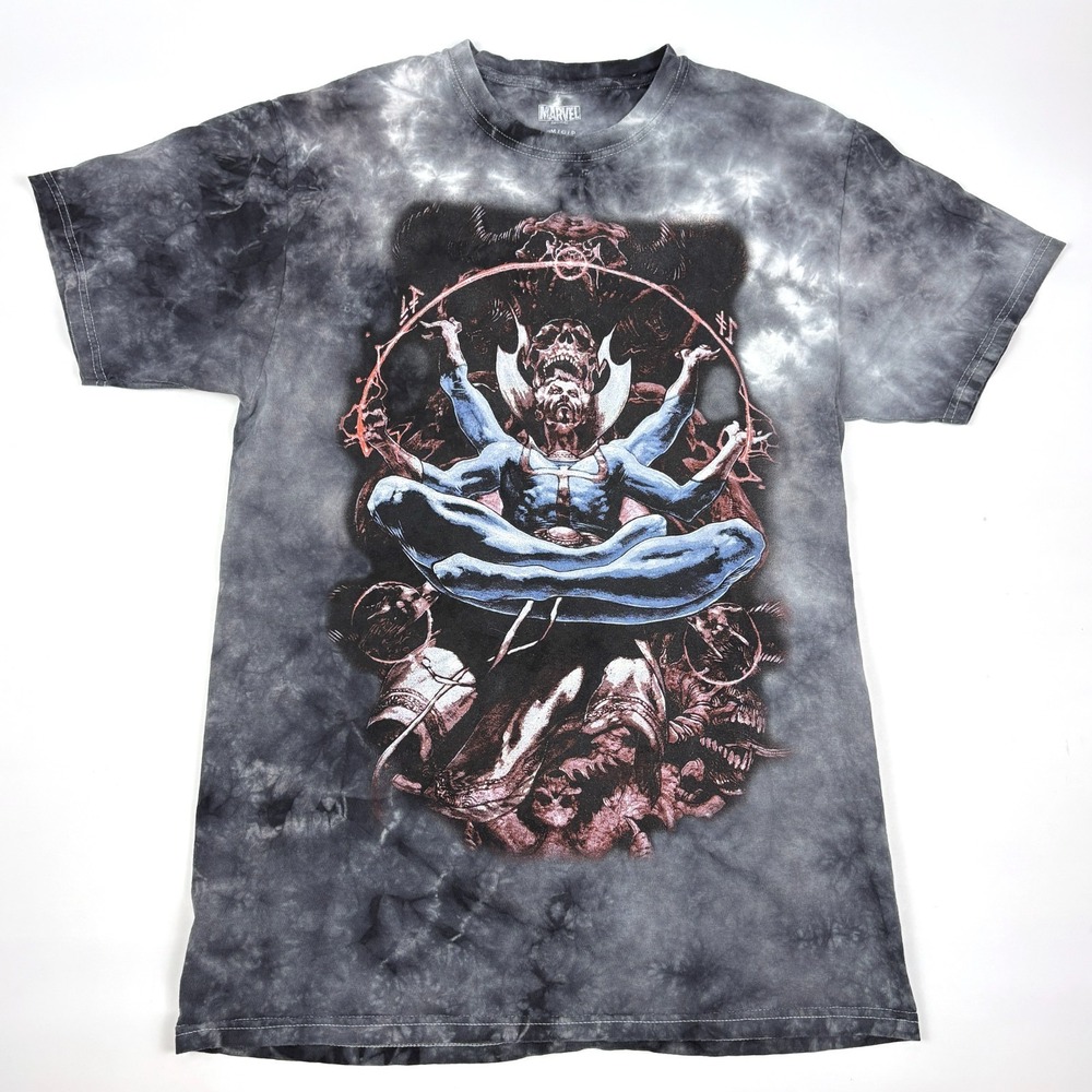 Marvel Dr Strange Tie Dye T Shirt Mens Sz S Black White Meditation Levitation